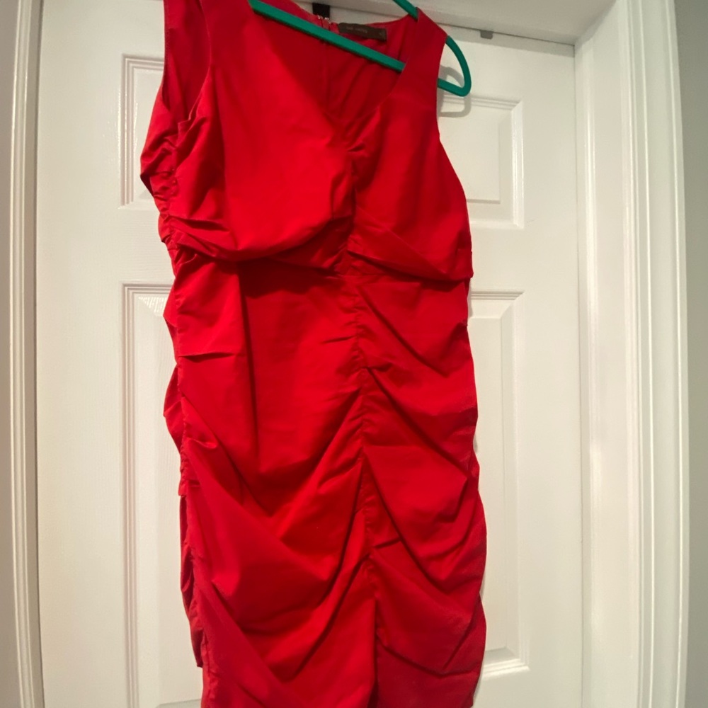 The Limited Vibrant Red Ruched Mini Dress